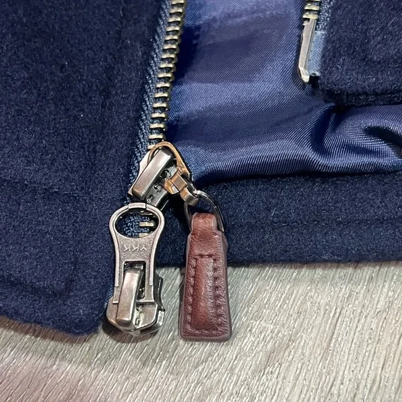 Peter Millar Large Wool Cashmere Blend Lux Insulated Dress Vest Leather Detail - Picture 10 of 11